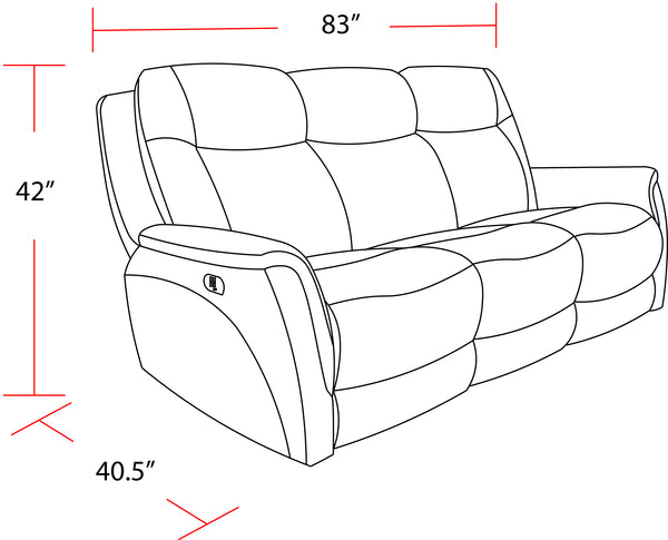 Linus - Hudson Grey Zero Gravity Power Reclining Sofa