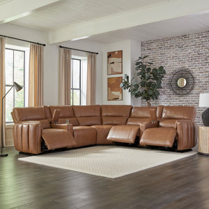 Modesto - Sable 7 Piece Modular Power Reclining Sectional with Power Adjustable Headrests