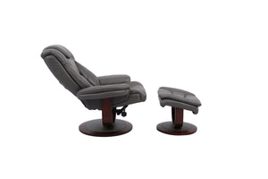 Monarch - Ice Manual Reclining Swivel Chair and Ottoman