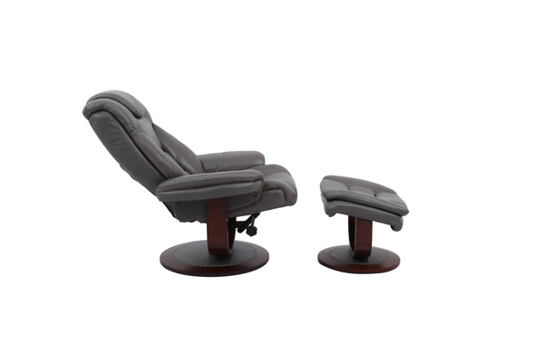 Monarch - Ice Manual Reclining Swivel Chair and Ottoman