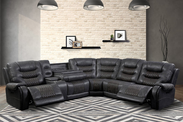 Outlaw - Stallion 6 Piece Modular Power Sectional with Drop Down Table