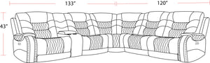 Outlaw - Stallion 6 Piece Modular Power Sectional with Drop Down Table