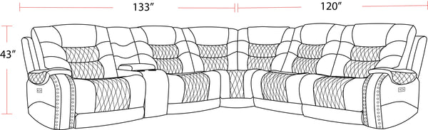Outlaw - Stallion 6 Piece Modular Power Sectional with Drop Down Table