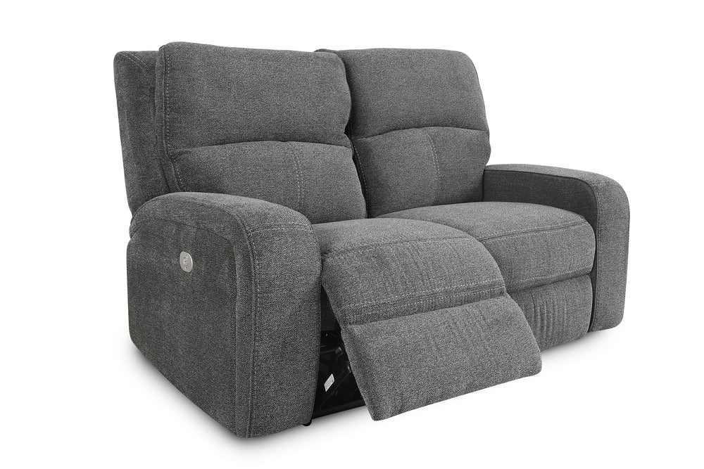 Polaris - Bizmark Grey Power Reclining Loveseat