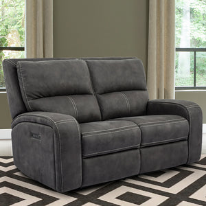 Polaris - Slate Power Reclining Loveseat