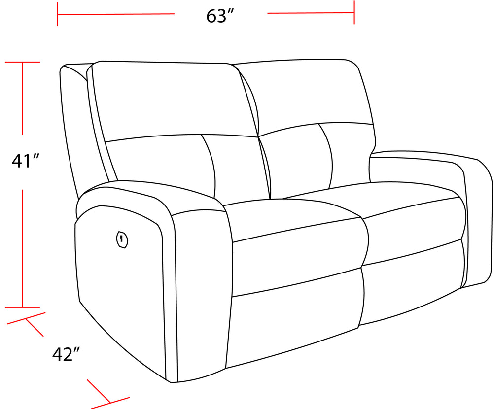 Polaris - Slate Power Reclining Loveseat