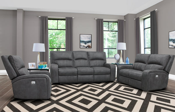 Polaris - Slate Power Reclining Sofa