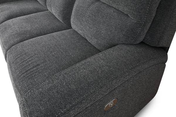 Polaris - Bizmark Grey Power Reclining Sofa Loveseat and Recliner