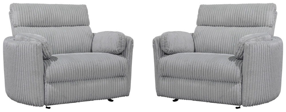 Radius Xl - Mega Grey Extra Wide Power Glider Recliner Two Pack
