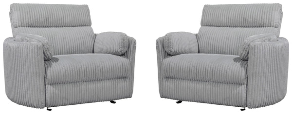 Radius Xl - Mega Grey Extra Wide Power Glider Recliner Two Pack