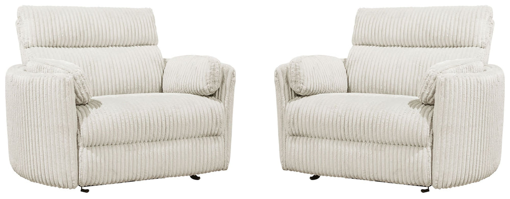 Radius Xl - Mega Ivory Extra Wide Power Glider Recliner Two Pack