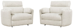 Radius Xl - Mega Ivory Extra Wide Power Glider Recliner Two Pack