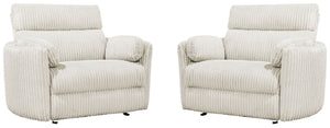 Radius Xl - Mega Ivory Extra Wide Power Glider Recliner Two Pack