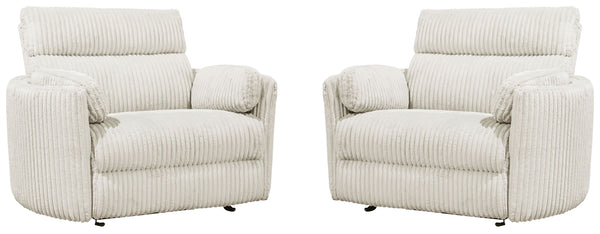 Radius Xl - Mega Ivory Extra Wide Power Glider Recliner Two Pack