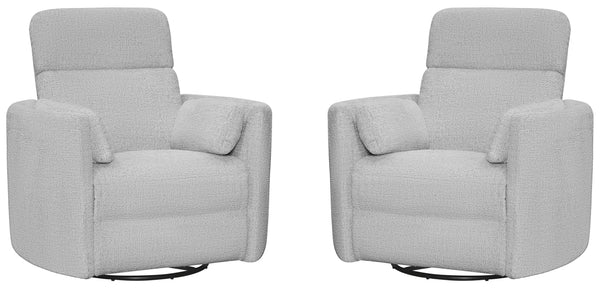 Radius - Angora Linen Manual Swivel Recliner Two Pack