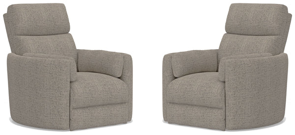 Radius - Burlap Manual Swivel Recliner Two Pack