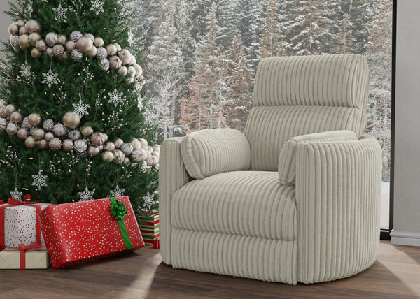 Radius - Mega Ivory Power Swivel Glider Recliner Two Pack