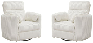 Radius - Mega Ivory Power Swivel Glider Recliner Two Pack