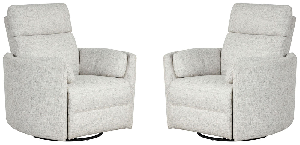 Radius - Natural Beauty Quartz Power Swivel Glider Recliner Two Pack
