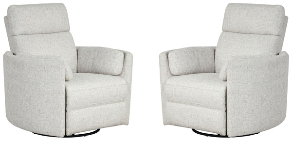 Radius - Natural Beauty Quartz Power Swivel Glider Recliner Two Pack
