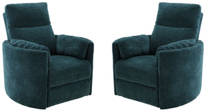 Radius - Peacock Power Swivel Glider Recliner Two Pack