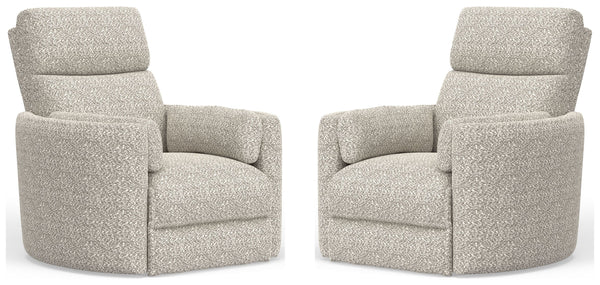 Radius - Tatum River Rock Power Swivel Glider Recliner Two Pack
