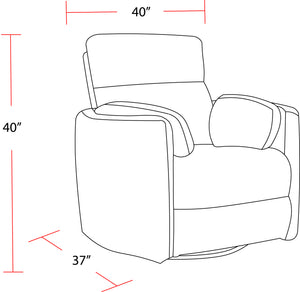 Radius - Mega Grey Swivel Power Glider Recliner