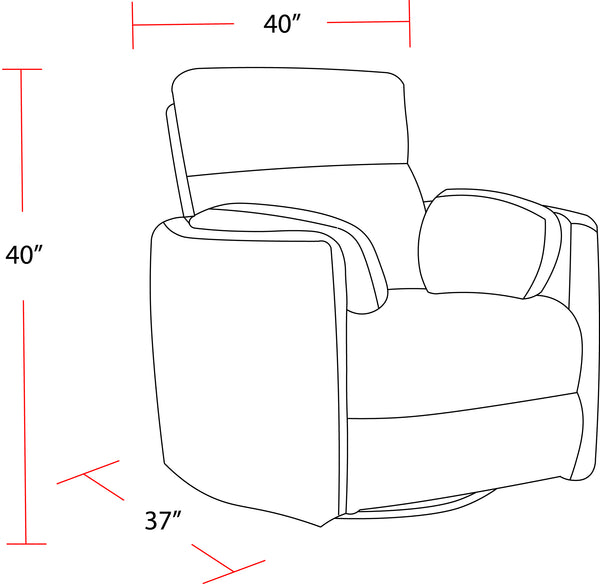 Radius - Mega Grey Swivel Power Glider Recliner