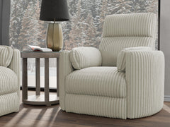 Radius - Mega Ivory Swivel Power Glider Recliner