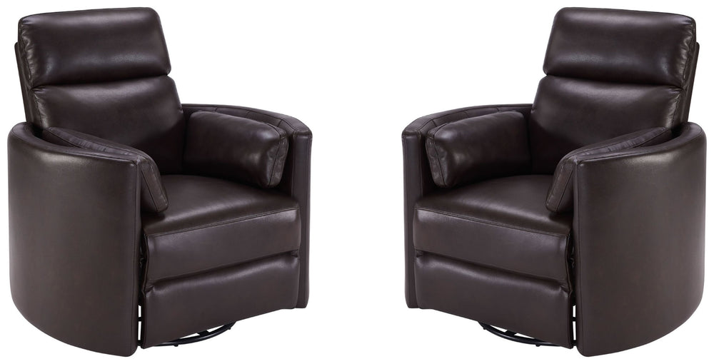 Radius - Florence Brown - Powered By Freemotion Cordless Power Swivel Glider Recliner Two Pack