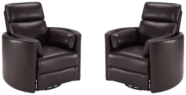 Radius - Florence Brown - Powered By Freemotion Cordless Power Swivel Glider Recliner Two Pack