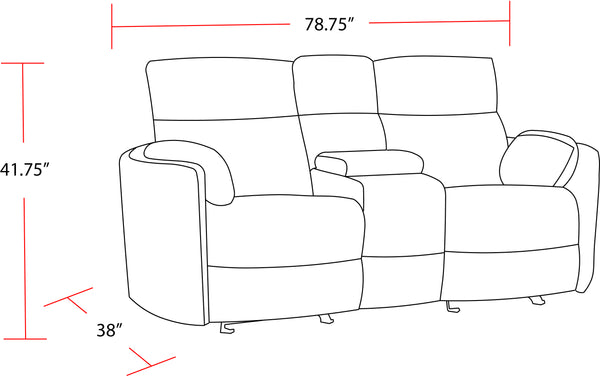 Radius - Mega Grey Power Glider Reclining Console Loveseat
