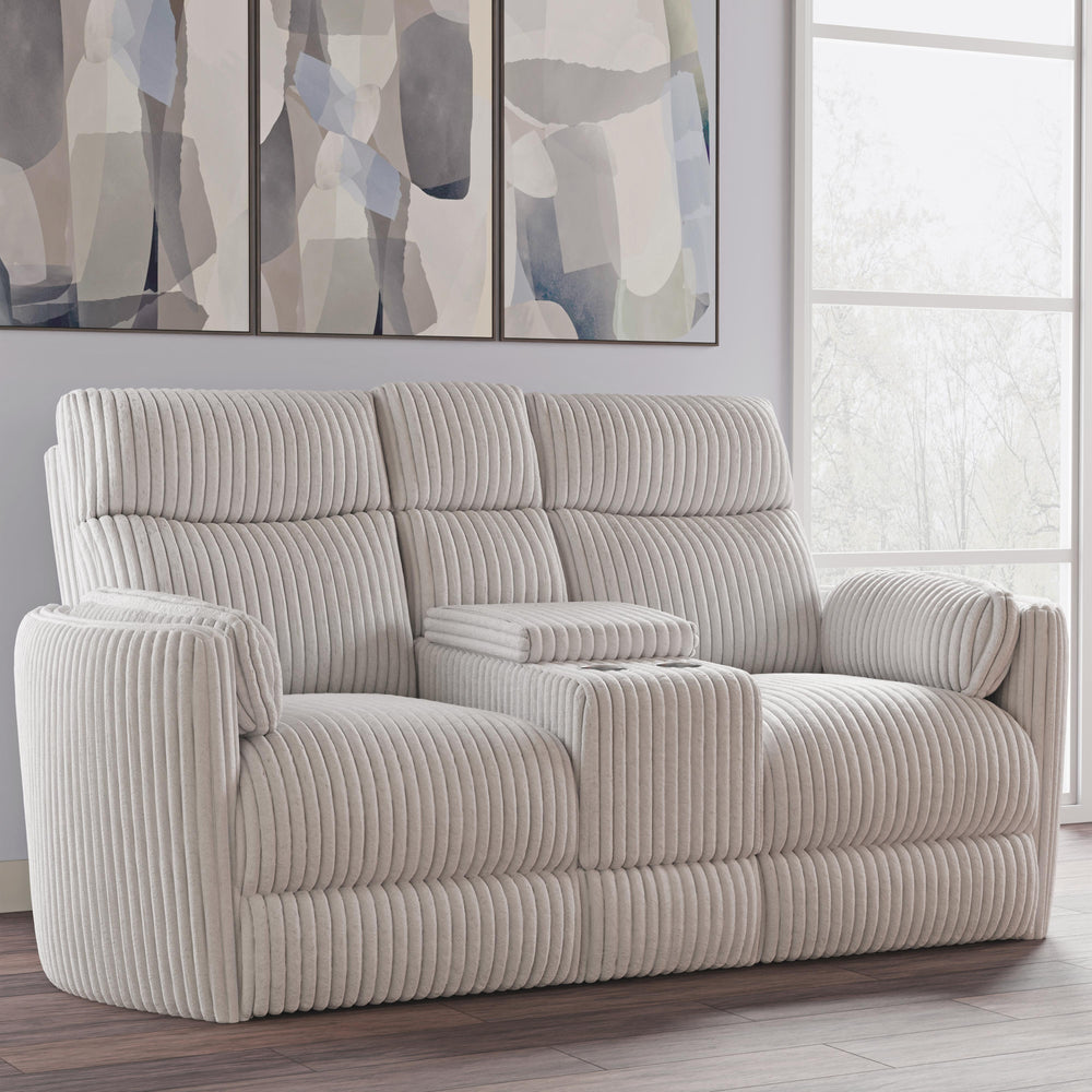 Radius - Mega Ivory Power Glider Reclining Console Loveseat