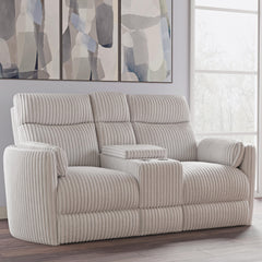 Radius - Mega Ivory Power Glider Reclining Console Loveseat
