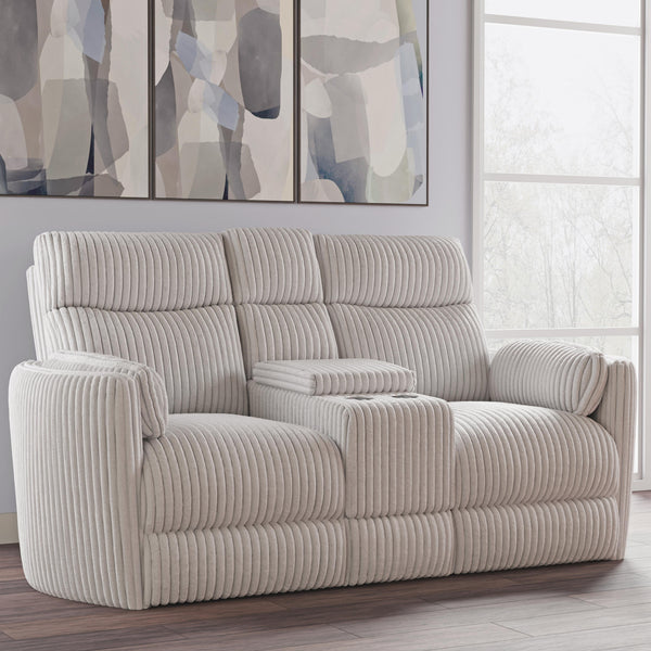 Radius - Mega Ivory Power Glider Reclining Console Loveseat
