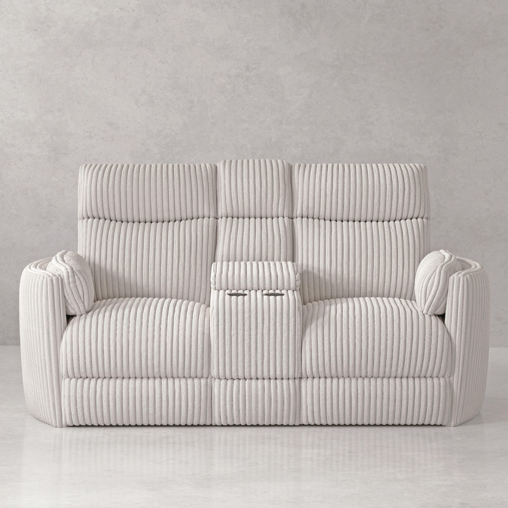 Radius - Mega Ivory Power Glider Reclining Console Loveseat