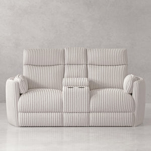 Radius - Mega Ivory Power Glider Reclining Console Loveseat