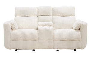 Radius - Mega Ivory Power Glider Reclining Console Loveseat