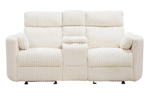 Radius - Mega Ivory Power Glider Reclining Console Loveseat