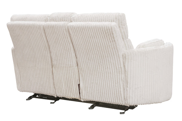 Radius - Mega Ivory Power Glider Reclining Console Loveseat