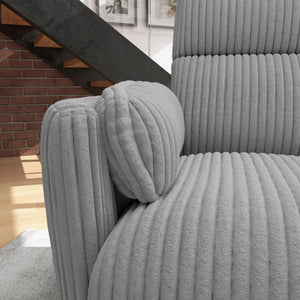 Radius - Mega Grey Power Reclining Sofa Loveseat and Recliner