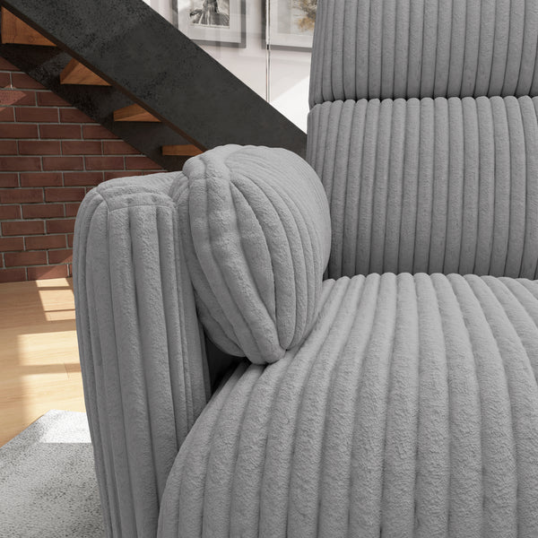 Radius - Mega Grey Power Reclining Sofa Loveseat and Recliner
