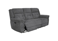 Richland - Bristol Grey Power Reclining Sofa Loveseat and Recliner