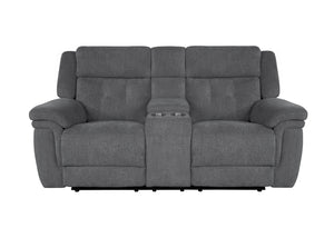 Richland - Bristol Grey Power Reclining Sofa Loveseat and Recliner