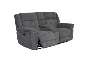 Richland - Bristol Grey Power Reclining Sofa Loveseat and Recliner
