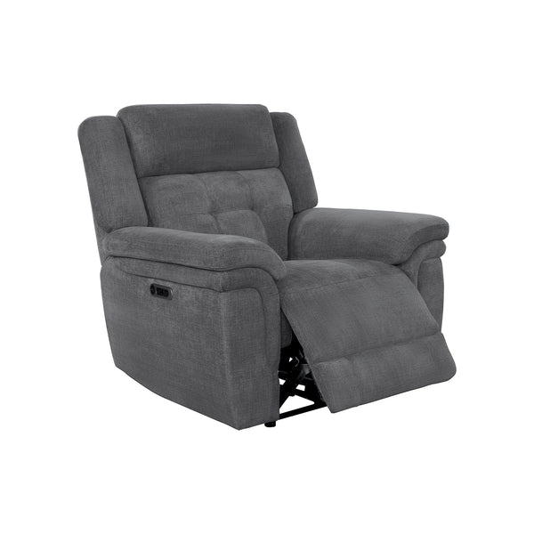 Richland - Bristol Grey Power Reclining Sofa Loveseat and Recliner