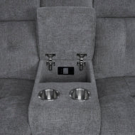 Richland - Bristol Grey 6 Piece Modular Power Reclining Sectional with Power Adjustable Headrests