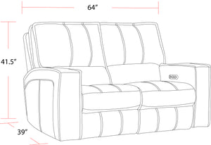 Rockford - Verona Saddle Power Reclining Loveseat