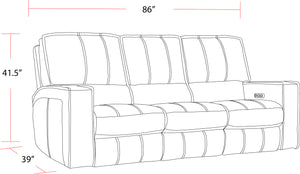 Rockford - Verona Saddle Triple Power Reclining Reclining Sofa