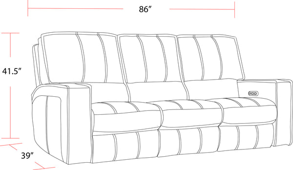 Rockford - Verona Saddle Triple Power Reclining Reclining Sofa